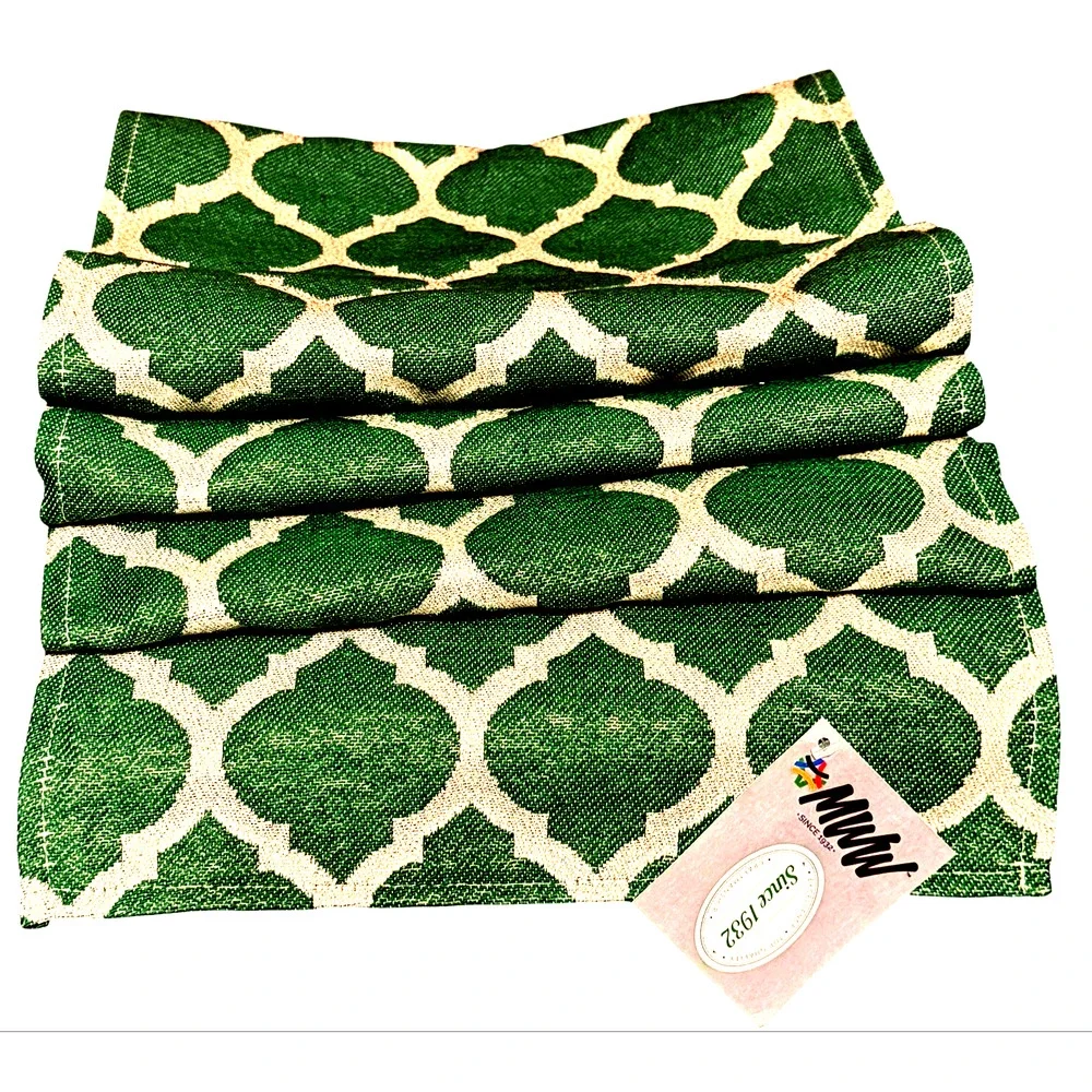 Moroccan Me Crazy Table Runner Green Mediterranean Ikat Made In USA 72